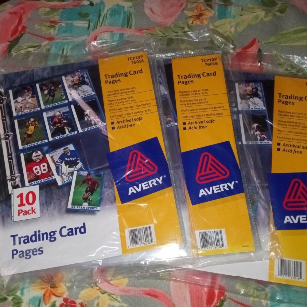 Lot of Avery Trading Card Pages
